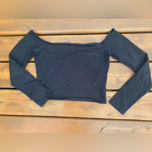 Garage Black Off The Shoulder Crop Top | SIZE: M - Picture 1 of 5